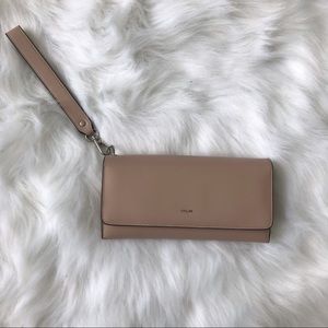 Co-Lab nude fashionista clutch, faux leather.